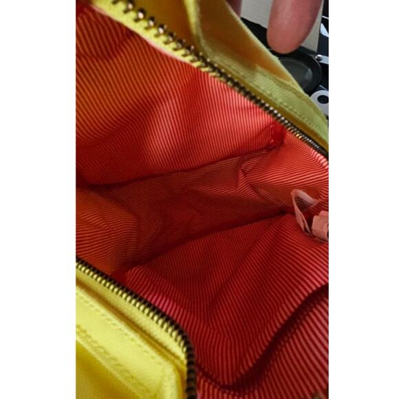 Herschel Backpack Brite Yellow Gold zippers Crosshatch Mini adjust straps   Read - Picture 7 of 10